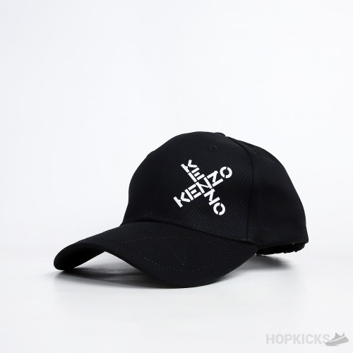Kenzo Cross Print Logo Black Cap